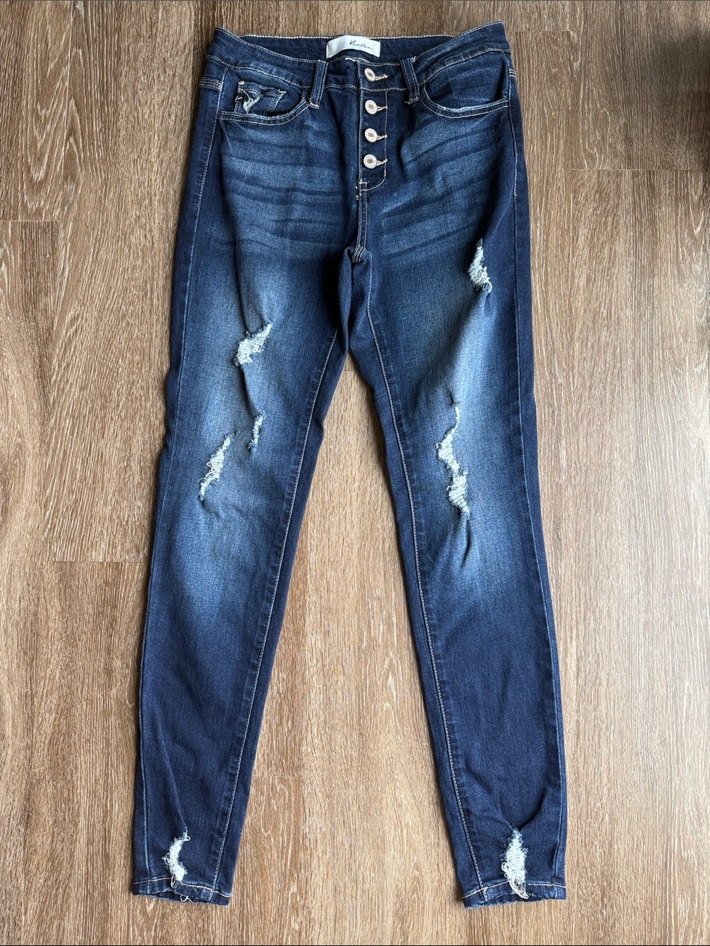 KanCan Dark Blue Distressed Skinny Jeans